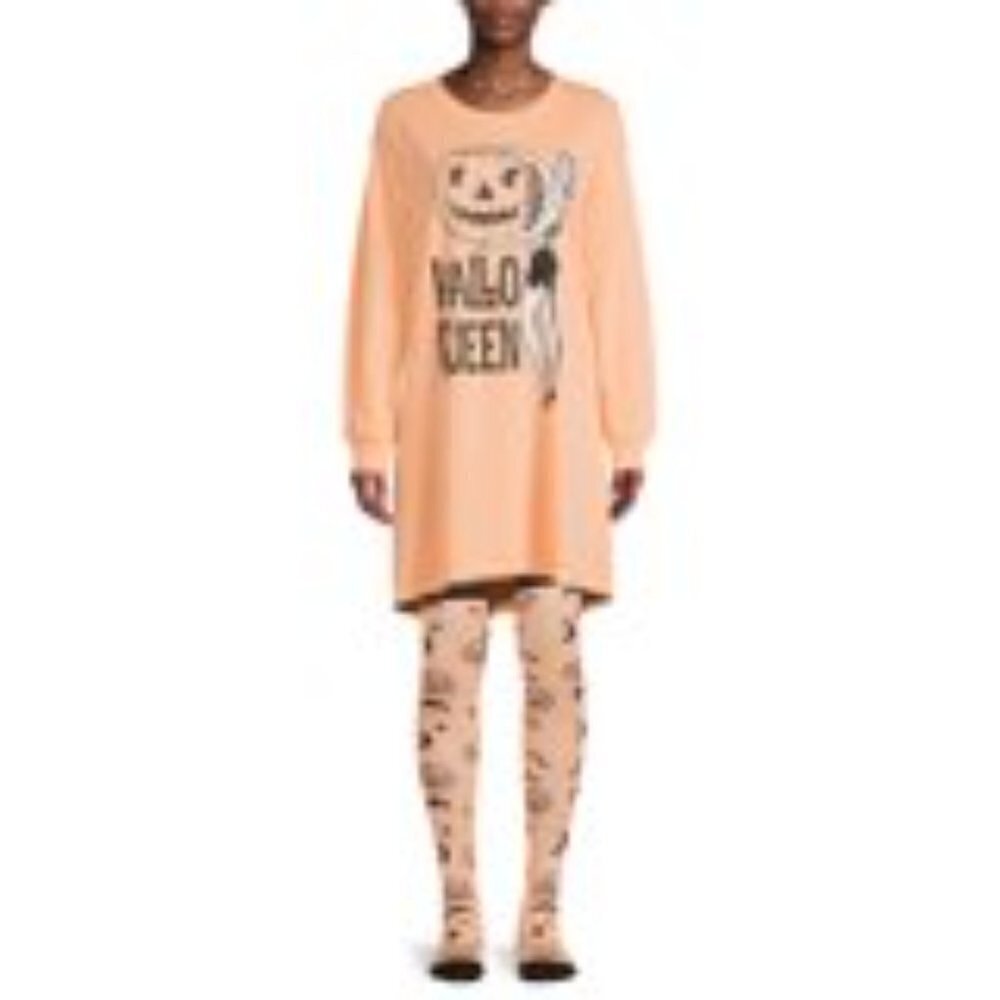 WAY TO CELEBRATE! Halloween "Halloqueen" Lounger Sleepshirt with Socks Size 3X